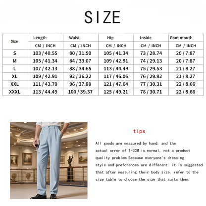 Linen Casual Pants - Men’s Striped Straight-Leg Breathable Loose Trousers for Spring - ZOOMNSTORE