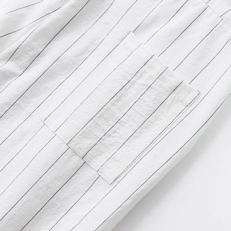 Linen Casual Pants - Men’s Striped Straight-Leg Breathable Loose Trousers for Spring - ZOOMNSTORE