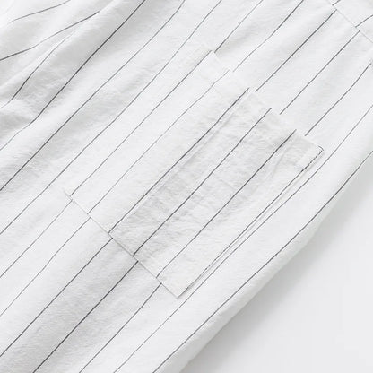 Linen Casual Pants - Men’s Striped Straight-Leg Breathable Loose Trousers for Spring - ZOOMNSTORE