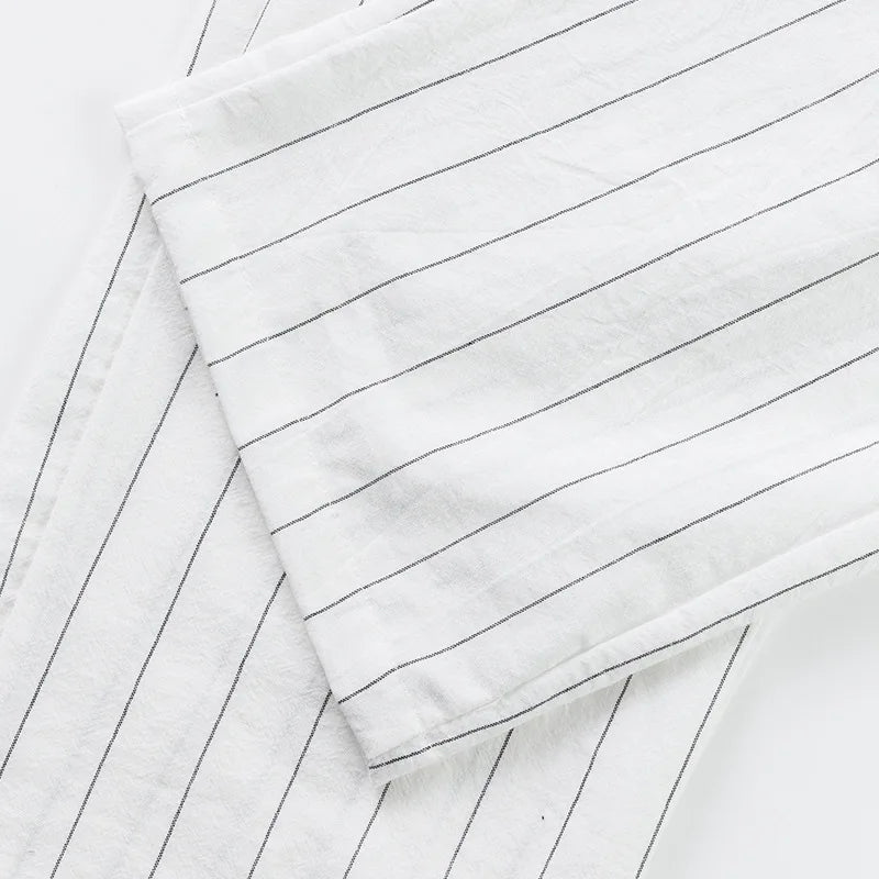 Linen Casual Pants - Men’s Striped Straight-Leg Breathable Loose Trousers for Spring - ZOOMNSTORE