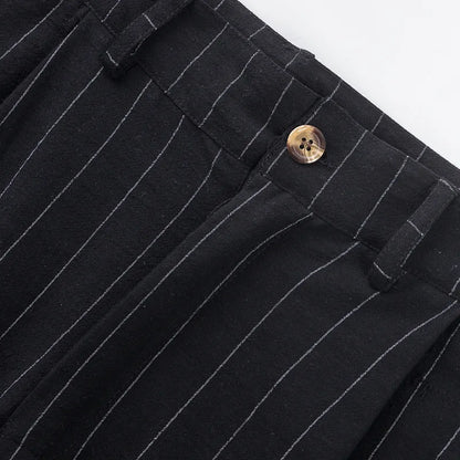 Linen Casual Pants - Men’s Striped Straight-Leg Breathable Loose Trousers for Spring - ZOOMNSTORE