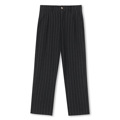 Linen Casual Pants - Men’s Striped Straight-Leg Breathable Loose Trousers for Spring - ZOOMNSTORE