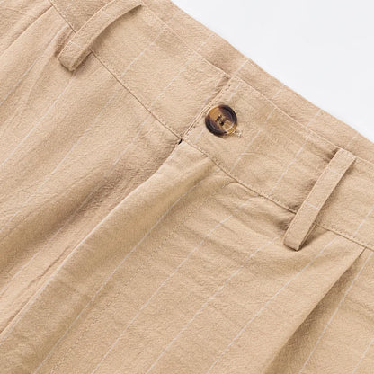 Linen Casual Pants - Men’s Striped Straight-Leg Breathable Loose Trousers for Spring - ZOOMNSTORE
