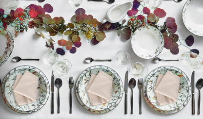 Linen Flax Cotton Dinner Napkins - Set of 12 Natural Fabric Wedding Napkins with Mitered Corners - ZOOMNSTORE