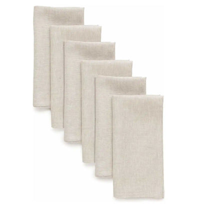 Linen Flax Cotton Dinner Napkins - Set of 12 Natural Fabric Wedding Napkins with Mitered Corners - ZOOMNSTORE