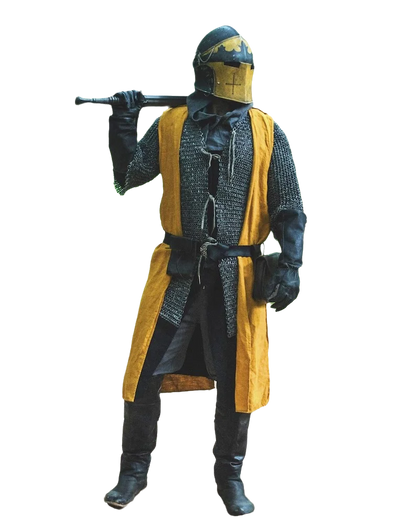 Open-Front Surcoat - Linen Medieval Overgarment Adult Celtic Robe with Hood Viking Cape, Renaissance Cosplay LARP Costume - ZOOMNSTORE