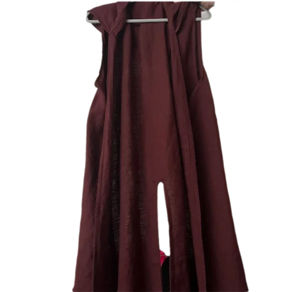 Open-Front Surcoat - Linen Medieval Overgarment Adult Celtic Robe with Hood Viking Cape, Renaissance Cosplay LARP Costume - ZOOMNSTORE