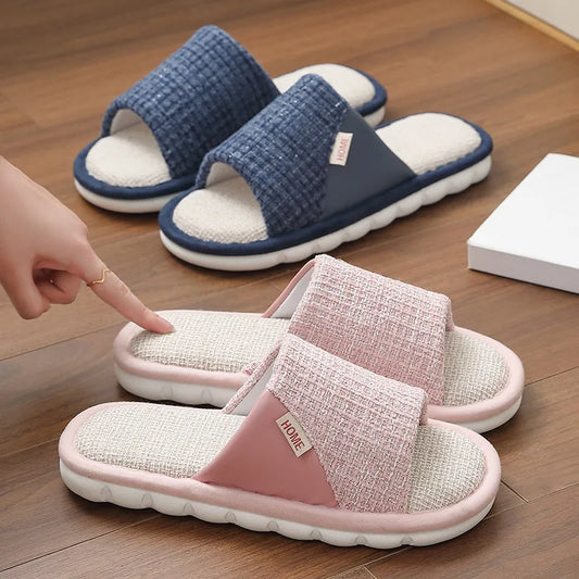 Breathable Open Toe Slippers - Non-Slip Indoor Slides for Men and Women - ZOOMNSTORE