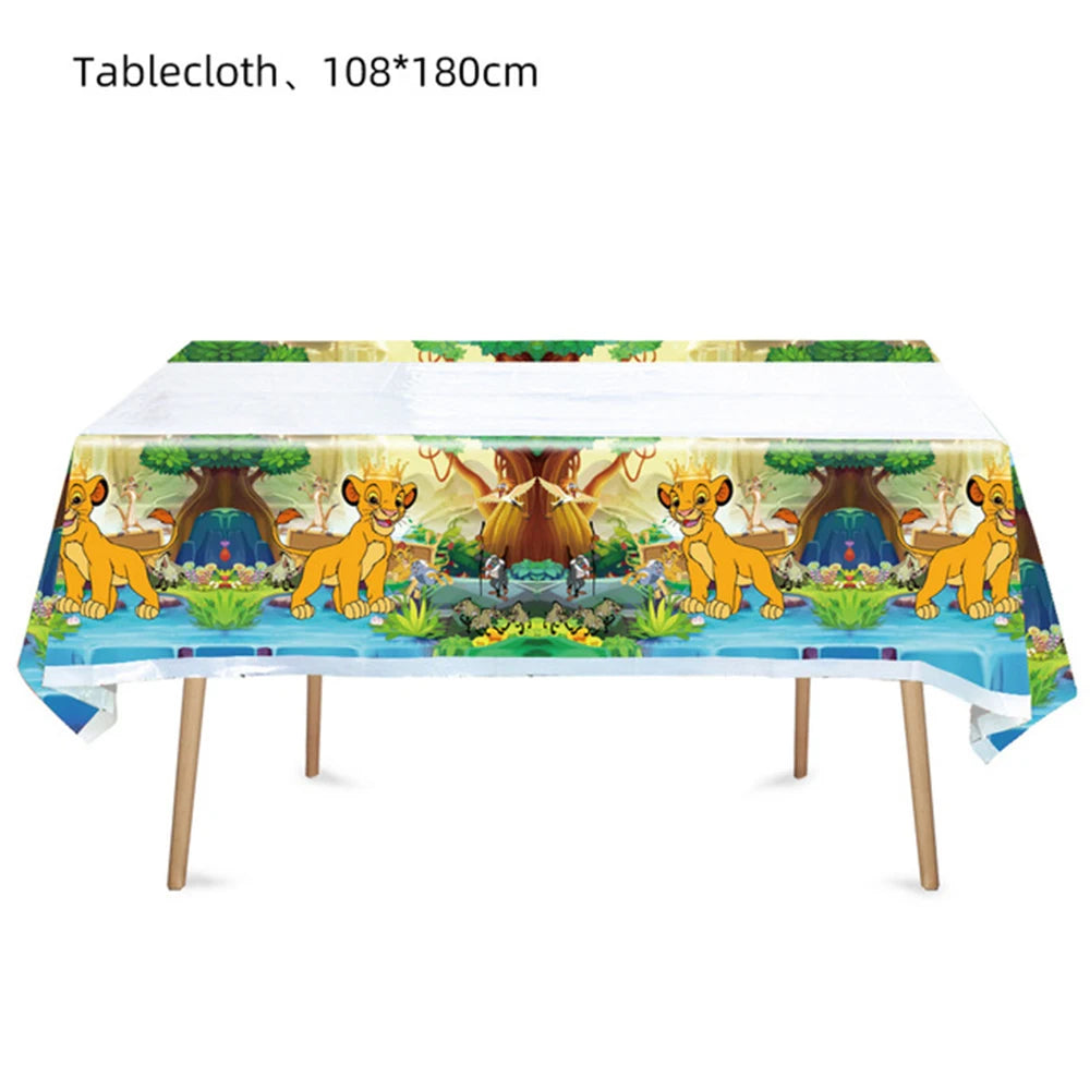 Lion King Birthday Party Supplies - Disposable Tableware Set with Cups Plates Napkins - ZOOMNSTORE