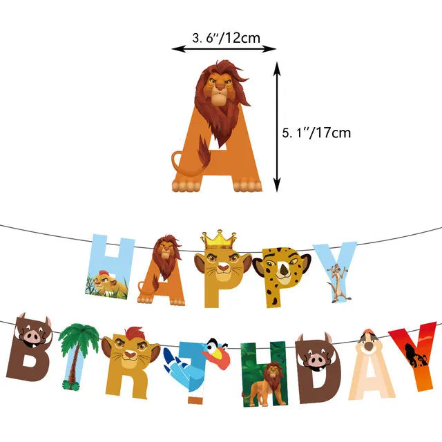 Lion King Birthday Party Supplies - Disposable Tableware Set with Cups Plates Napkins - ZOOMNSTORE
