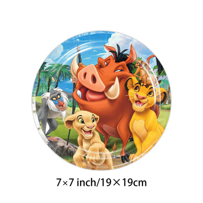 Lion King Birthday Party Supplies - Disposable Tableware Set with Cups Plates Napkins - ZOOMNSTORE