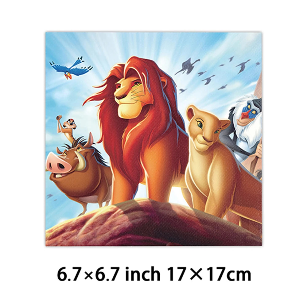 Lion King Birthday Party Supplies - Disposable Tableware Set with Cups Plates Napkins - ZOOMNSTORE