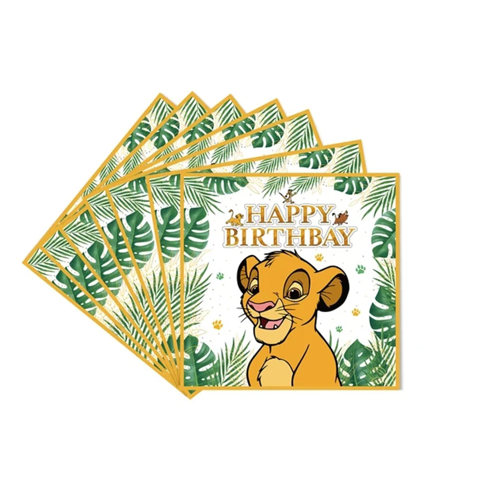 Lion King Birthday Party Supplies - Disposable Tableware Set with Cups Plates Napkins - ZOOMNSTORE