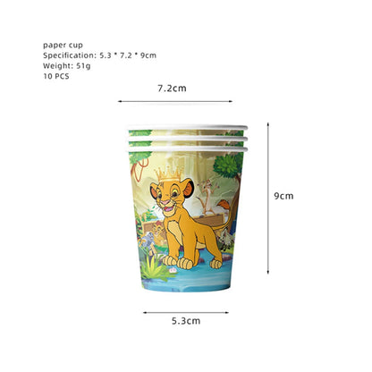 Lion King Birthday Party Supplies - Disposable Tableware Set with Cups Plates Napkins - ZOOMNSTORE