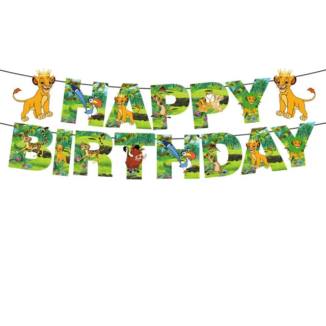 Lion King Birthday Party Supplies - Disposable Tableware Set with Cups Plates Napkins - ZOOMNSTORE