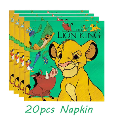 Lion King Birthday Party Supplies - Disposable Tableware Set with Cups Plates Napkins - ZOOMNSTORE