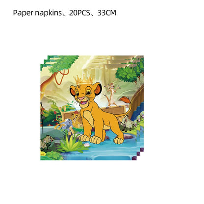 Lion King Birthday Party Supplies - Disposable Tableware Set with Cups Plates Napkins - ZOOMNSTORE