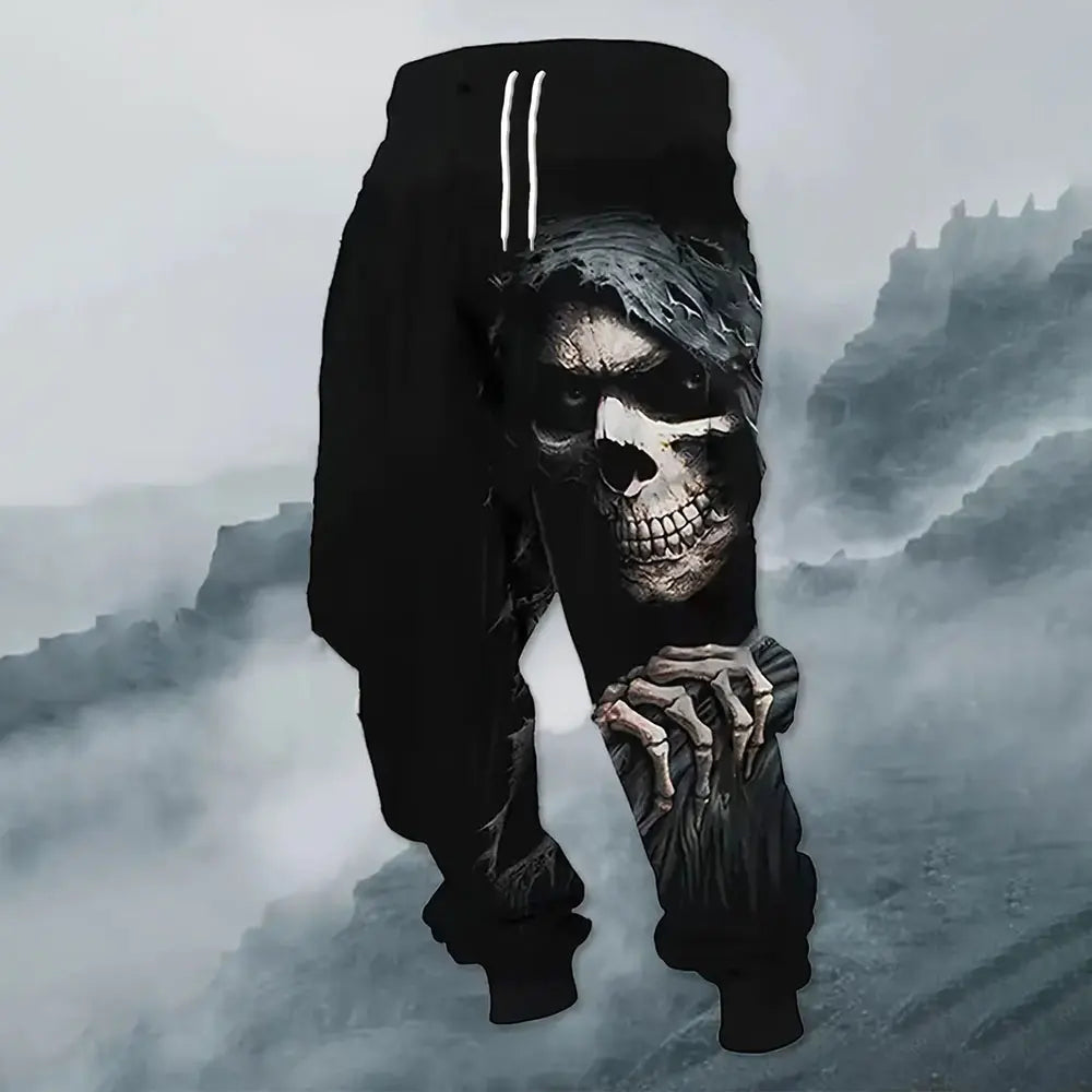 Lion Print Sweatpants - Men's Loose Fit Drawstring Waist Winter Warm Joggers - ZOOMNSTORE