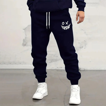 Lion Print Sweatpants - Men's Loose Fit Drawstring Waist Winter Warm Joggers - ZOOMNSTORE