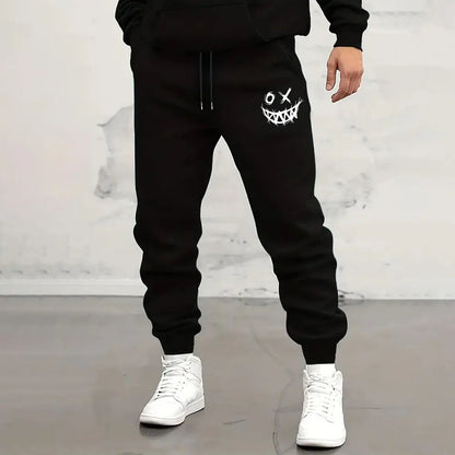 Lion Print Sweatpants - Men's Loose Fit Drawstring Waist Winter Warm Joggers - ZOOMNSTORE