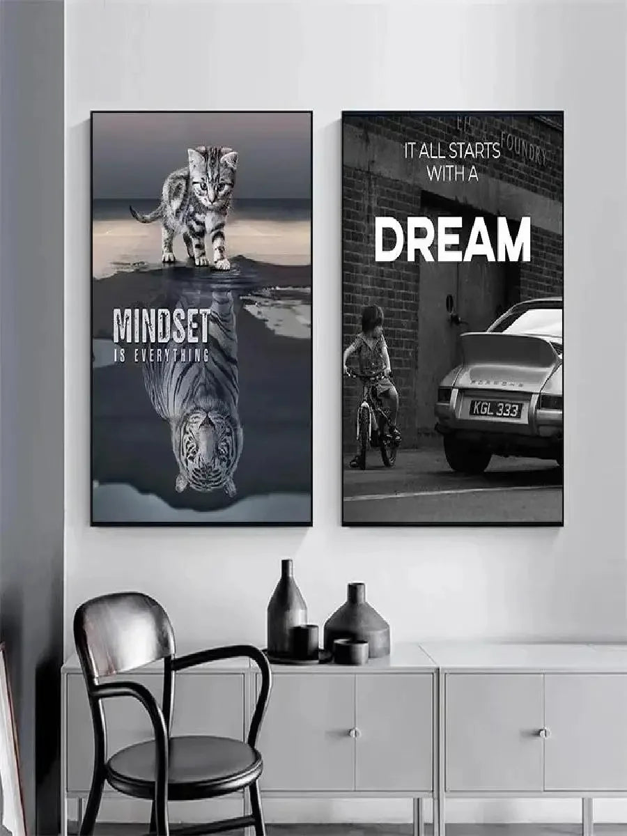 Inspirational Lion Canvas Print - Motivational Wall Art for Office  Living Room Decor - ZOOMNSTORE