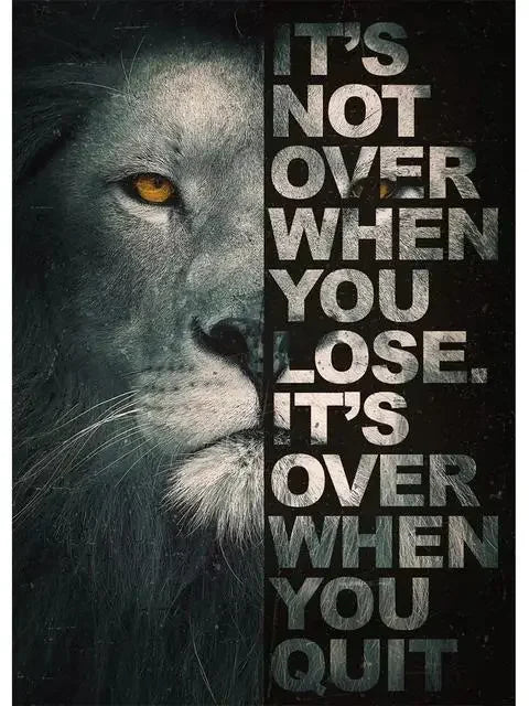 Inspirational Lion Canvas Print - Motivational Wall Art for Office  Living Room Decor - ZOOMNSTORE