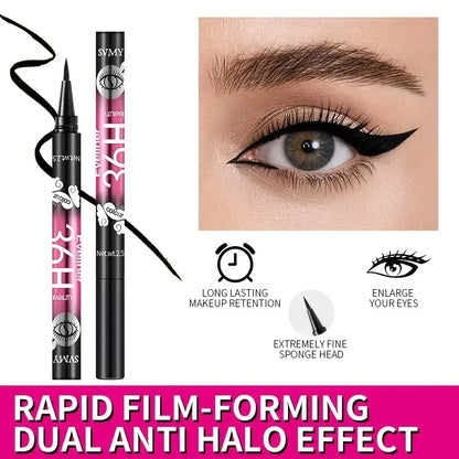 Liquid Eyeliner - 12 PCS Waterproof Black Liner Pen, Long Lasting & Smudge Proof - ZOOMNSTORE