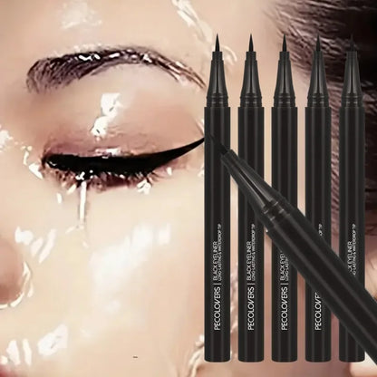 Liquid Eyeliner Pen - 5PCS Waterproof Black Fine Tip, Long Lasting Eye Makeup Set - ZOOMNSTORE