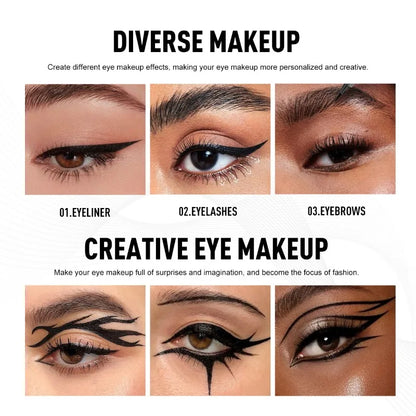 Liquid Eyeliner Pen - 5PCS Waterproof Black Fine Tip, Long Lasting Eye Makeup Set - ZOOMNSTORE