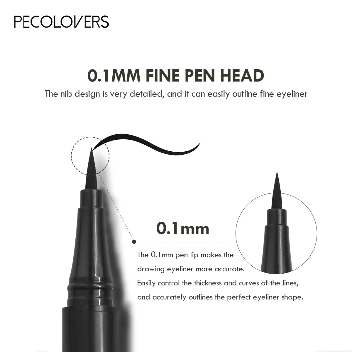 Liquid Eyeliner Pen - 5PCS Waterproof Black Fine Tip, Long Lasting Eye Makeup Set - ZOOMNSTORE