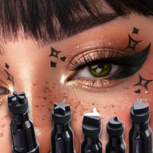 Liquid Eyeliner Pencil - 2 In 1 Double Head Black Waterproof Moon Stamp Quick Dry - ZOOMNSTORE