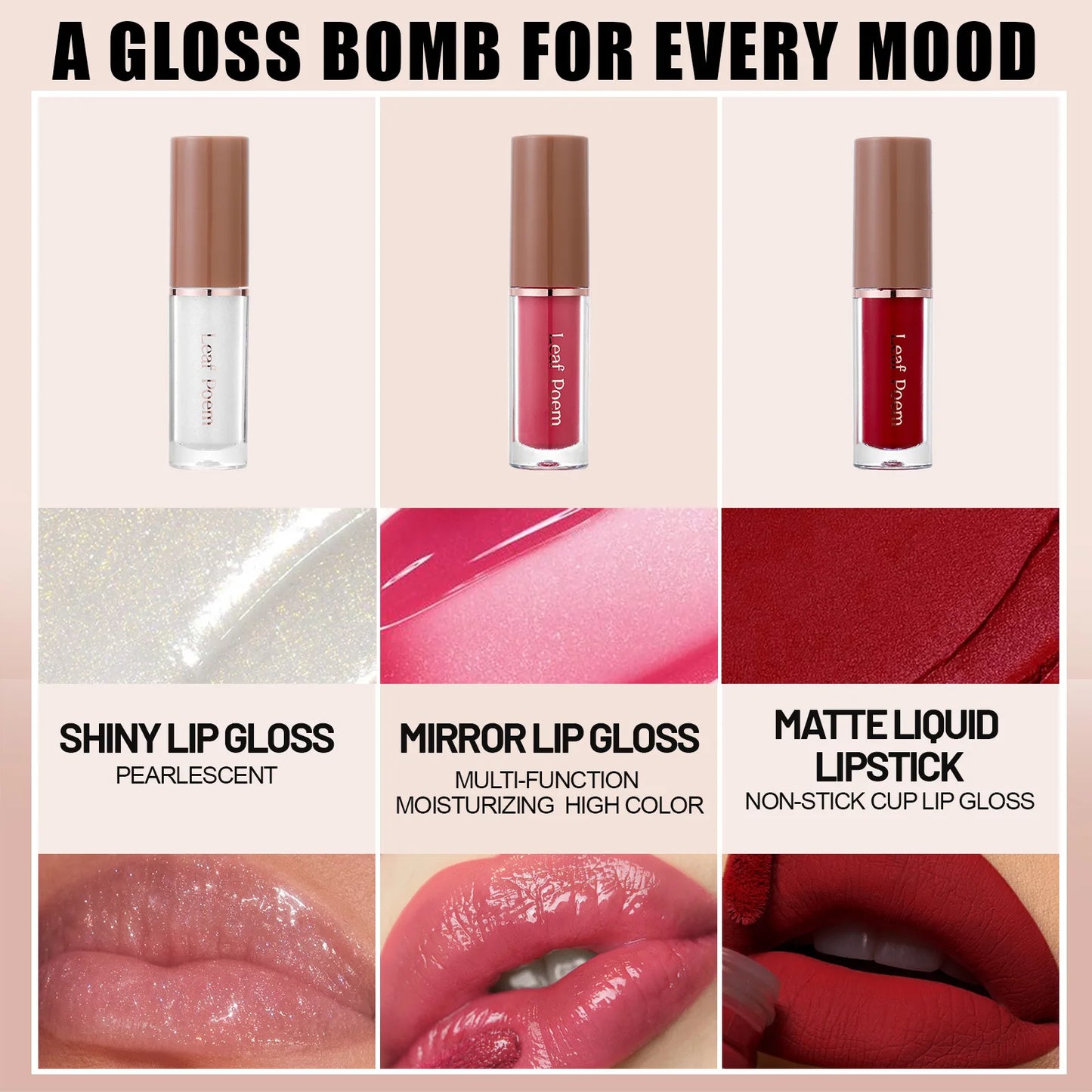 Liquid Lip Gloss Set – 12 Piece Lipstick Makeup Kit With Matte, Shiny & Mirror Finish - ZOOMNSTORE