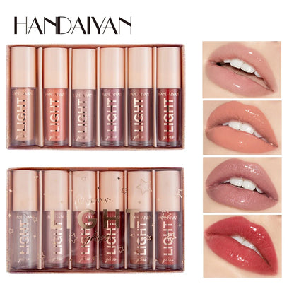 Lip Gloss Set - 6 PCS Long-Lasting Liquid Lip Stains with Mirror - ZOOMNSTORE
