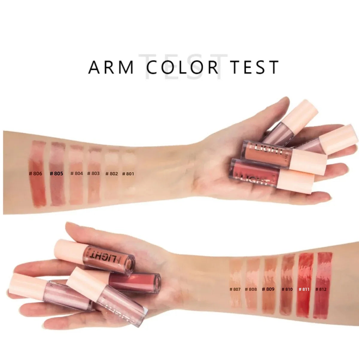 Lip Gloss Set - 6 PCS Long-Lasting Liquid Lip Stains with Mirror - ZOOMNSTORE