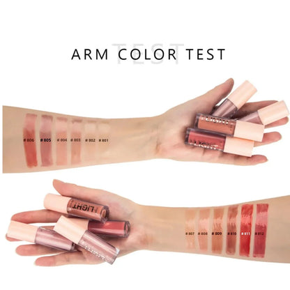 Lip Gloss Set - 6 PCS Long-Lasting Liquid Lip Stains with Mirror - ZOOMNSTORE