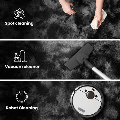 Living Room Carpet - Minimalist Rectangle Area Rug | Fluffy Non Slip Soft Polyester - ZOOMNSTORE