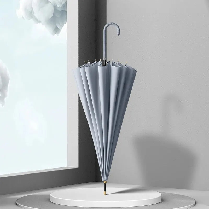 Japanese Long Handled Umbrella Ins for Both Sunny and Rainy Use, Black Glue Large Size Storm Resistant 16 Bone Automatic Waterpr - ZOOMNSTORE