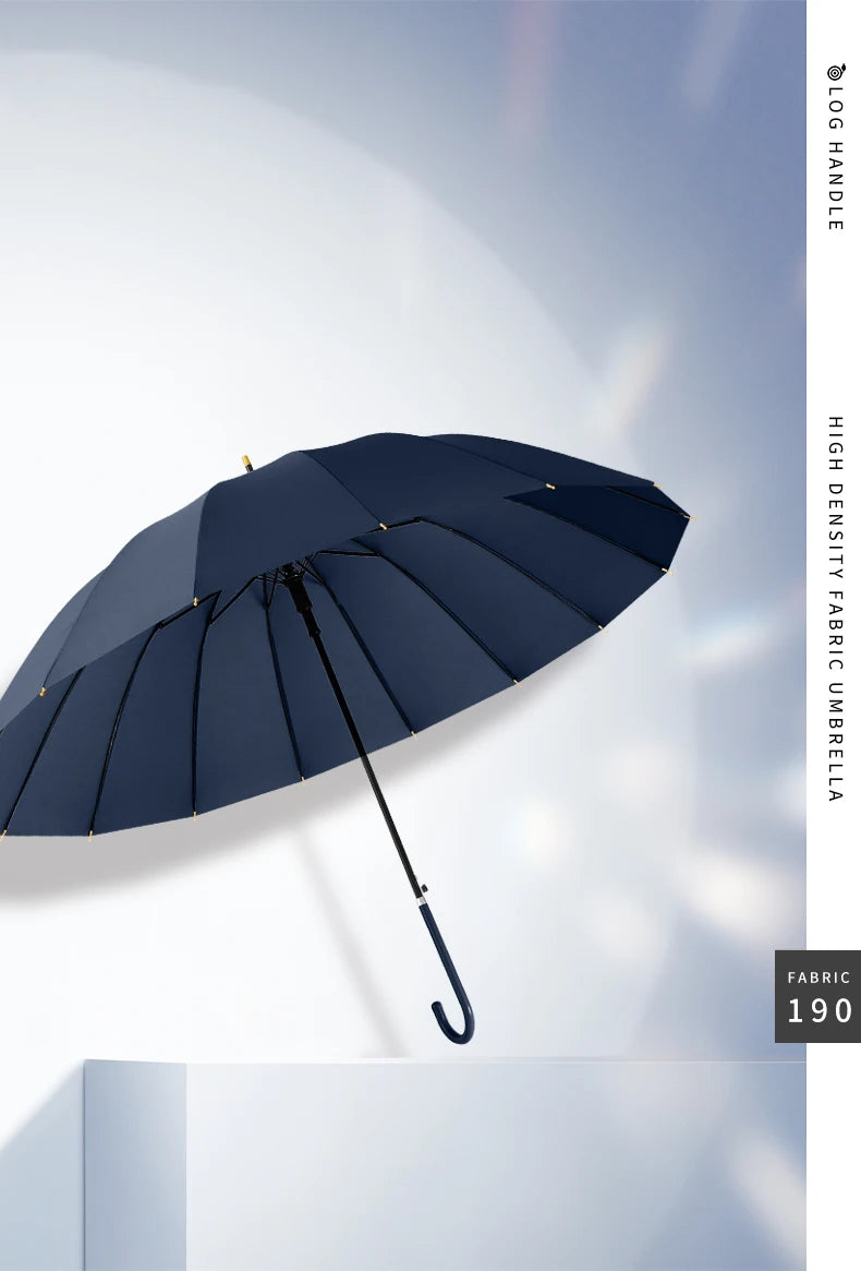 Japanese Long Handled Umbrella Ins for Both Sunny and Rainy Use, Black Glue Large Size Storm Resistant 16 Bone Automatic Waterpr - ZOOMNSTORE
