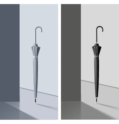 Japanese Long Handled Umbrella Ins for Both Sunny and Rainy Use, Black Glue Large Size Storm Resistant 16 Bone Automatic Waterpr - ZOOMNSTORE