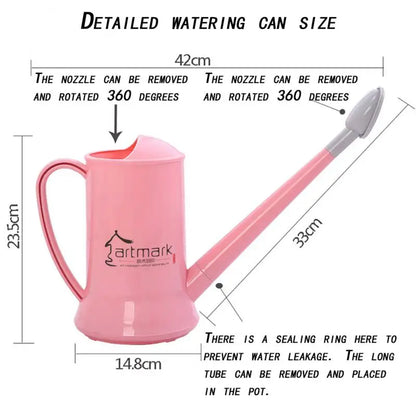 Long Mouth Watering Can – 2L Garden Watering Can With Removable Spout & Stable Base - ZOOMNSTORE