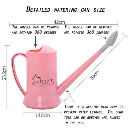 Long Mouth Watering Can – 2L Garden Watering Can With Removable Spout & Stable Base - ZOOMNSTORE