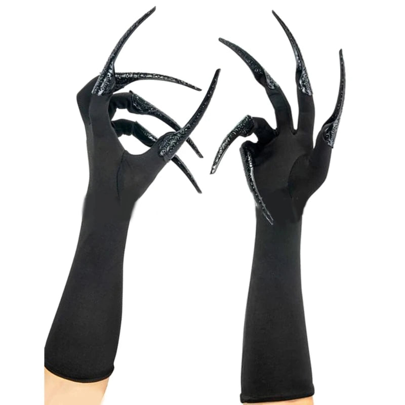 Scary Long Nails Gloves Cosplay Party Costume Accessories Halloween Party Gloves Roleplay Finger Nails Gloves F3MD - ZOOMNSTORE