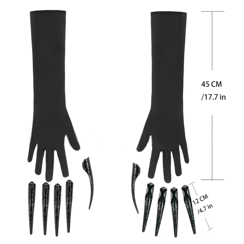 Scary Long Nails Gloves Cosplay Party Costume Accessories Halloween Party Gloves Roleplay Finger Nails Gloves F3MD - ZOOMNSTORE
