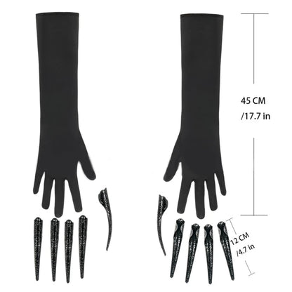 Scary Long Nails Gloves Cosplay Party Costume Accessories Halloween Party Gloves Roleplay Finger Nails Gloves F3MD - ZOOMNSTORE