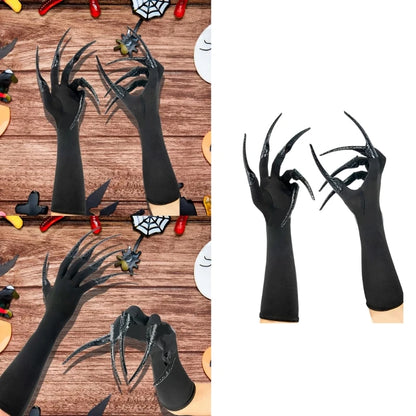 Scary Long Nails Gloves Cosplay Party Costume Accessories Halloween Party Gloves Roleplay Finger Nails Gloves F3MD - ZOOMNSTORE