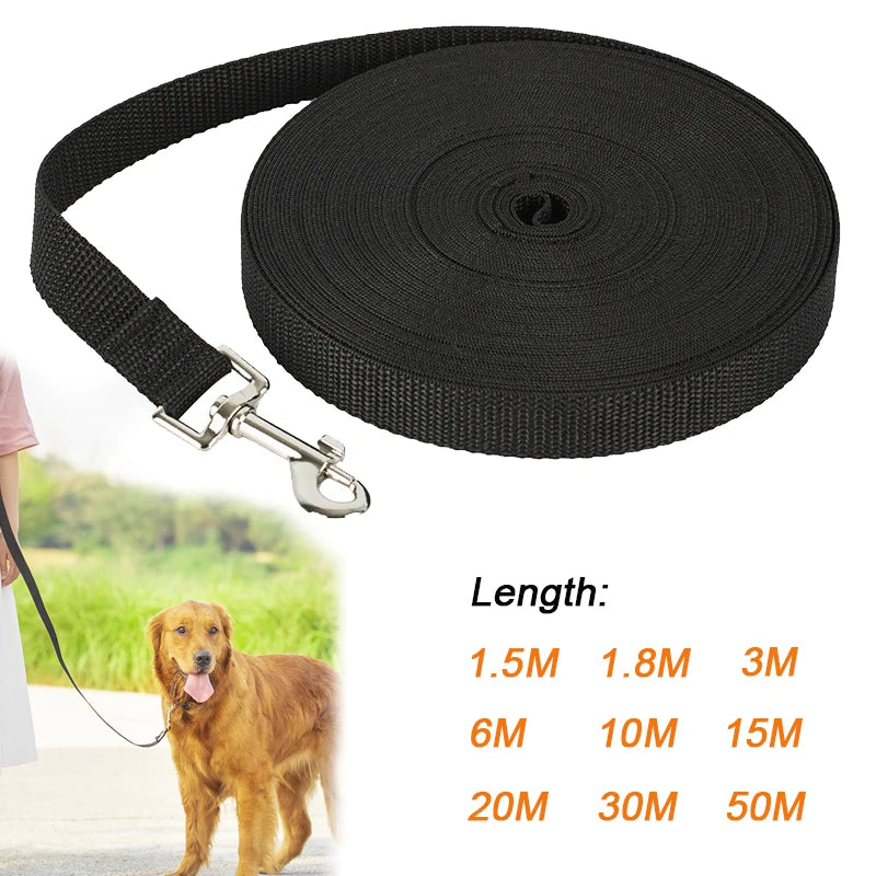 Nylon Dog Leash - Strong Outdoor Lead for Small  Large Dogs 15m to 30m - ZOOMNSTORE