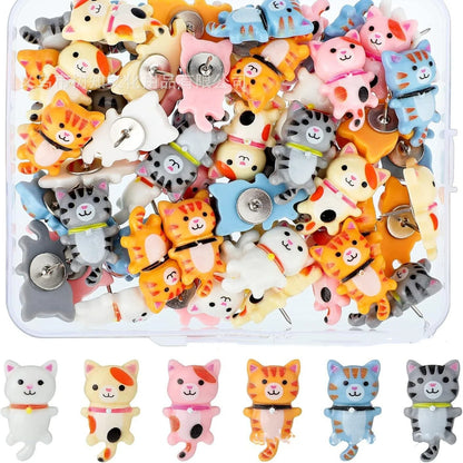 Long Tail Cat Push Pins - Creative Plastic Thumb Tacks for Photo Wall Decoration - ZOOMNSTORE