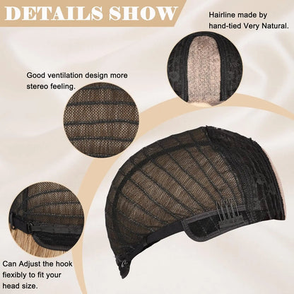 Long Wavy Wig - 26 Inch Ombre Blonde Lace Front Synthetic Hair Fiber, Adjustable Cap - ZOOMNSTORE