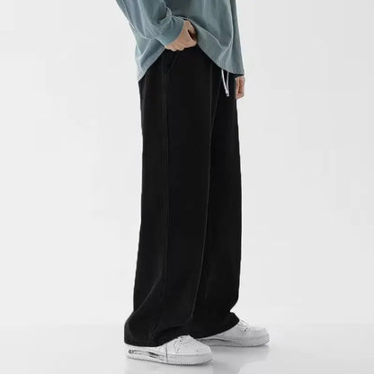 Loose Jeans Men - Wide Leg Pants With Drawstring Waist | Korean Style Denim Casual Fashion - ZOOMNSTORE