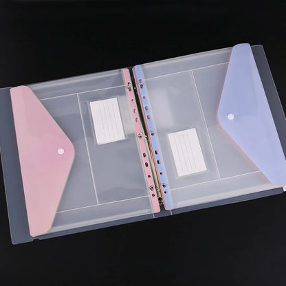 Loose Leaf File Bag - Transparent 11-Hole Binder Pockets & 3-Hole Folder Pack for School & Office - ZOOMNSTORE